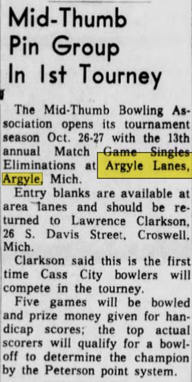 Argyle Lanes (Argyle Recreation) - Oct 1963 Article